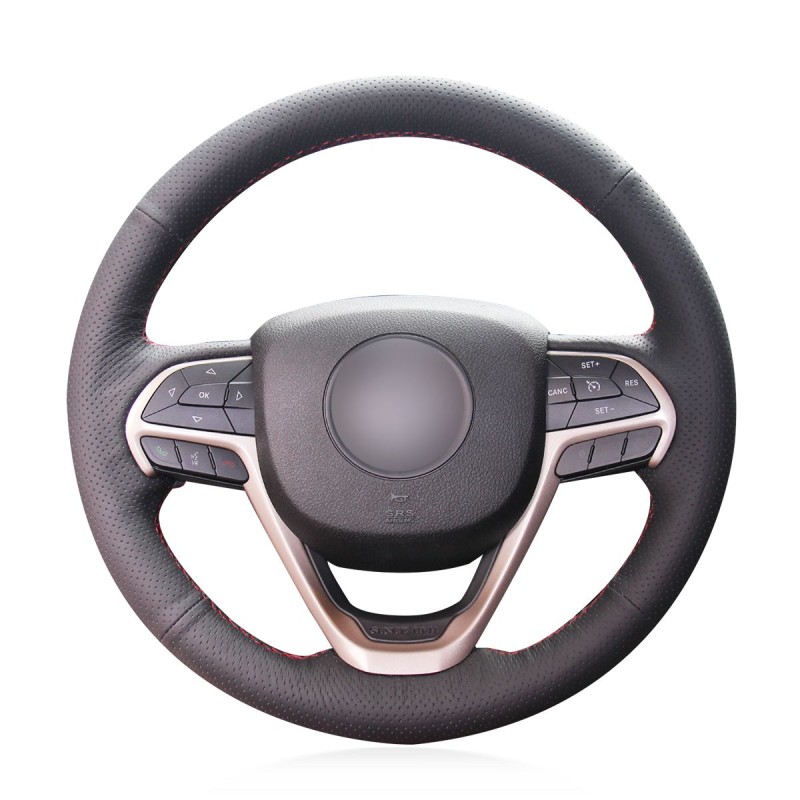 Loncky Auto Custom Fit Oem Black Genuine Leather Car Steering Wheel